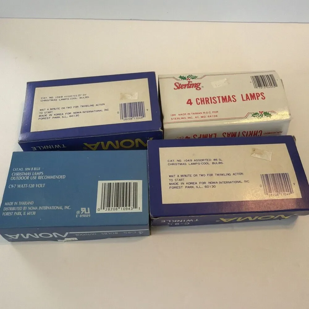 C-9 1/4 Christmas Replacement 16 Light Bulbs Multicolor Noma Twinkle Holiday